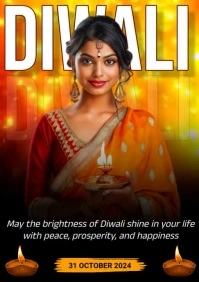 Joyful Happy Diwali A4 template