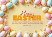 Joyful Happy Easter Day  Postcard Postal template