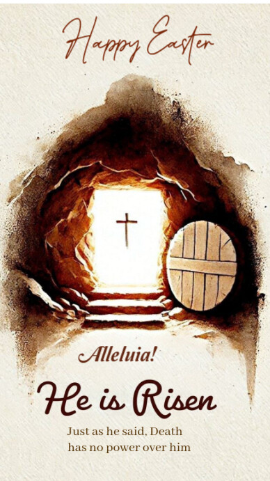 Joyful Happy Easter He Is Risen Message, Quote And Greeting Card  Instagram Story Indaba yaku-Instagram template