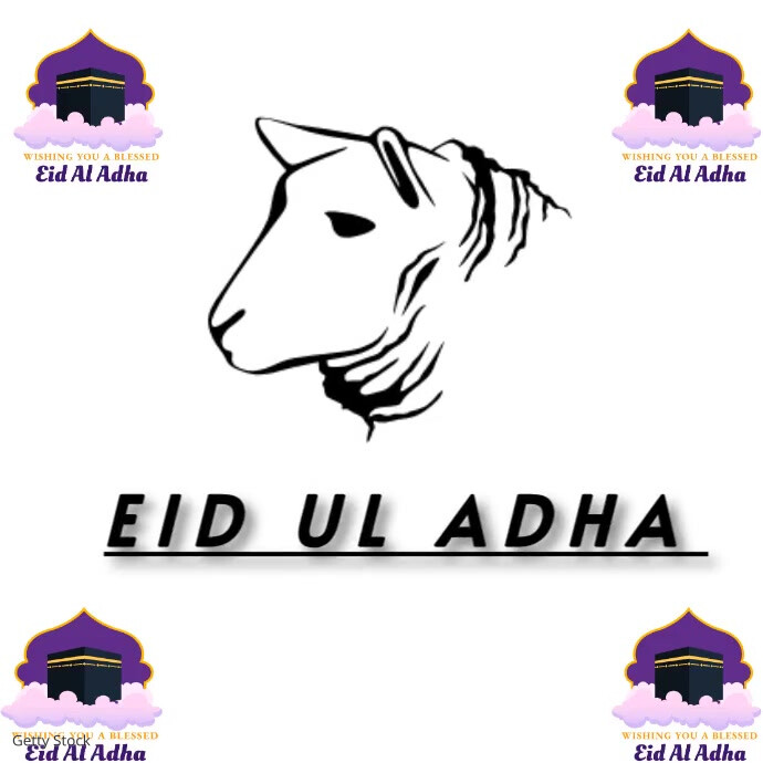 Joyful Happy Eid Ul Adha Logo Logótipo template