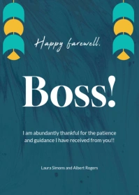 Joyful Happy Farewell Best Boss A6 template