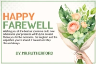 Joyful Happy Farewell Greeting Card Label Этикетка template