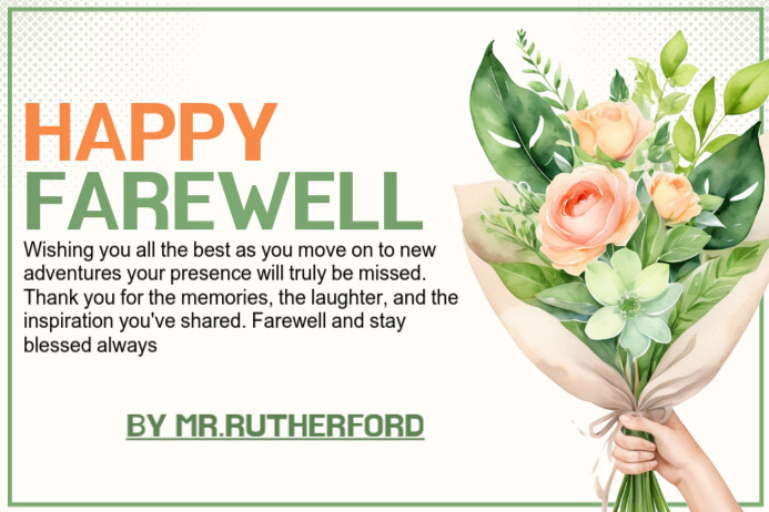 Happy Send Off Joyful Happy Farewell Greeting Card Label Template | PosterMyWall