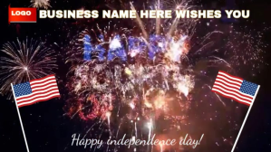 Joyful happy fourth of July greeting card ani Цифровой дисплей (16 : 9) template