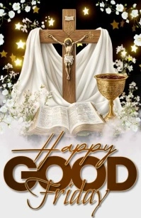 Joyful Happy Good Friday Half Page Wide template