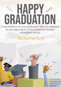 Joyful Happy Graduation A4 Template | PosterMyWall