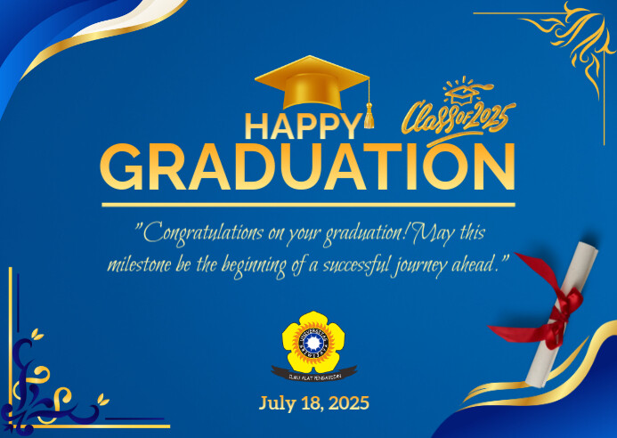 Joyful Happy Graduation Class Of 2025 Postcard Poskaart template