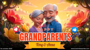 Joyful Happy Grandparents Day 2025 Digital Display (16:9) template
