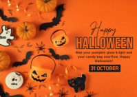 Joyful Happy Halloween Postcard template