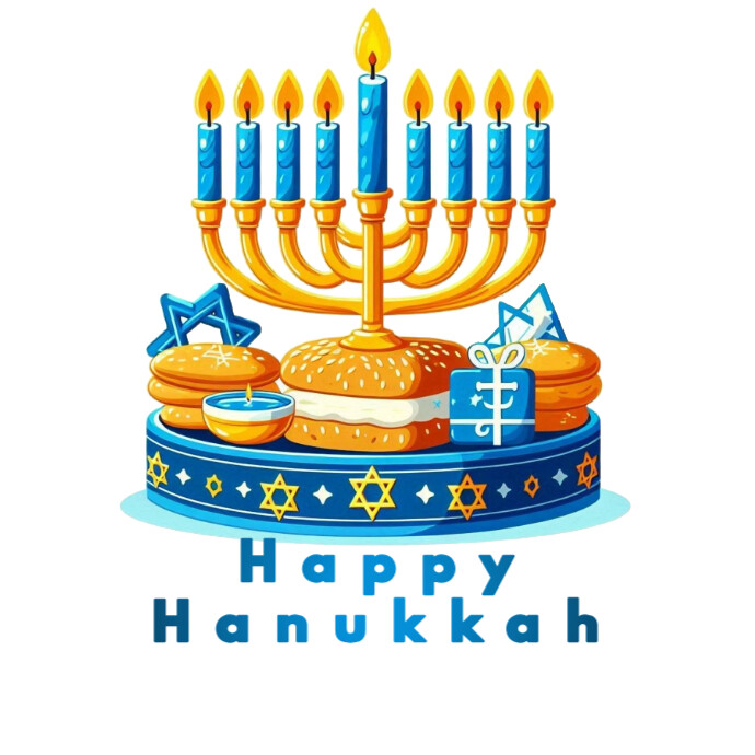 Joyful Happy Hanukkah Logo Logótipo template