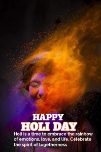 Joyful Happy Holi Festival Day  Pinterest Graphic template
