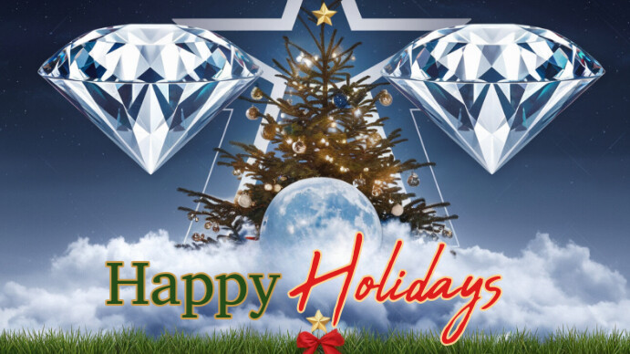 Joyful Happy Holidays Greeting Card Design Template/ Greeting Card Seasons Greeting Design Template Ecrã digital (16:9)