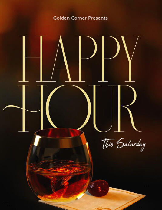 Joyful Happy Hour  Flyer (us Letter) Pamflet (VSA Brief) template