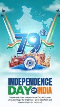 Blue India Independence Day Celebration Instagram Story Template