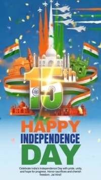 Joyful Happy Independence Day India Instagram Story Instagram-verhaal template
