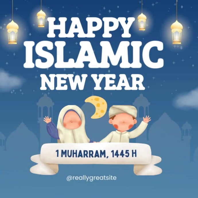 Joyful Happy Islamic New Year Square (1:1) template