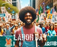 Joyful Happy Labor Day Celebration Design  Me สามเหลี่ยมขนาดกลาง template