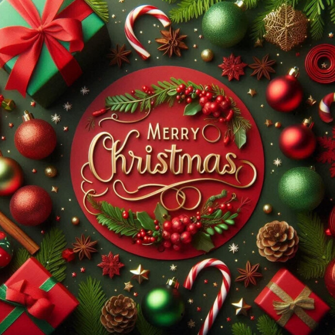 Plantilla de Joyful Happy Merry Christmas Greetings Instagram Post ...