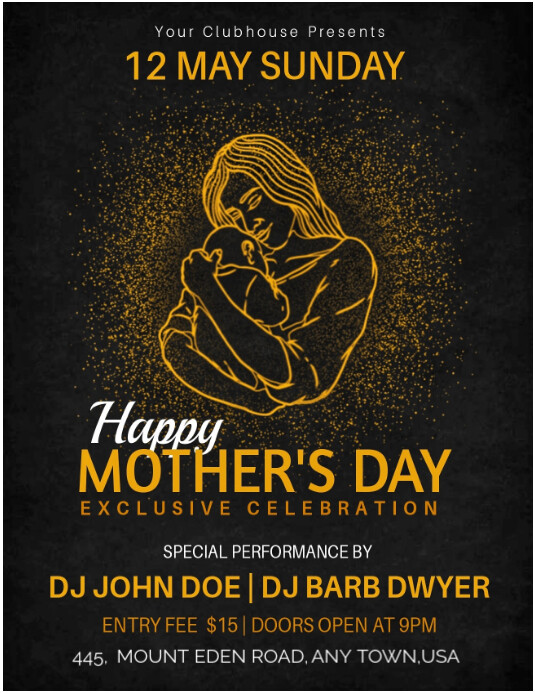 Joyful Happy Mother's Day Exclusive Celebration  Flyer (us Letter) template