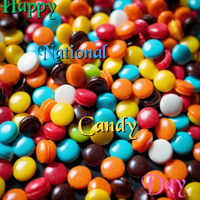 Joyful Happy National Candy Day  Instagram Post template