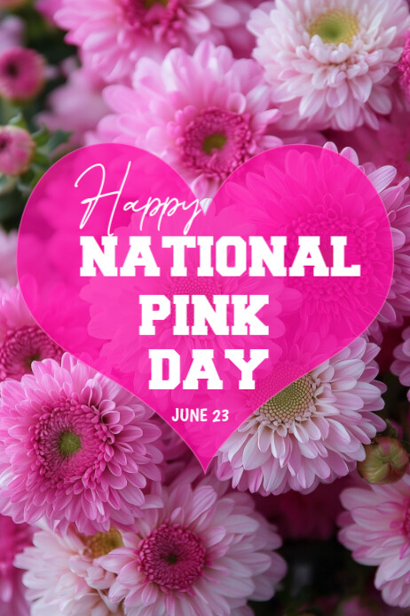 Joyful Happy National Pink Day  Poster Cartaz template
