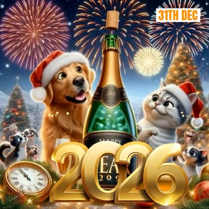 Joyful Happy New Year 2026 Instagram Post Template | PosterMyWall