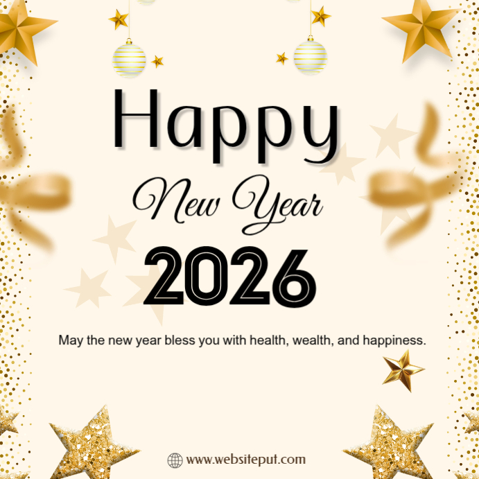 Joyful Happy New Year 2026 Instagram Post Template | PosterMyWall