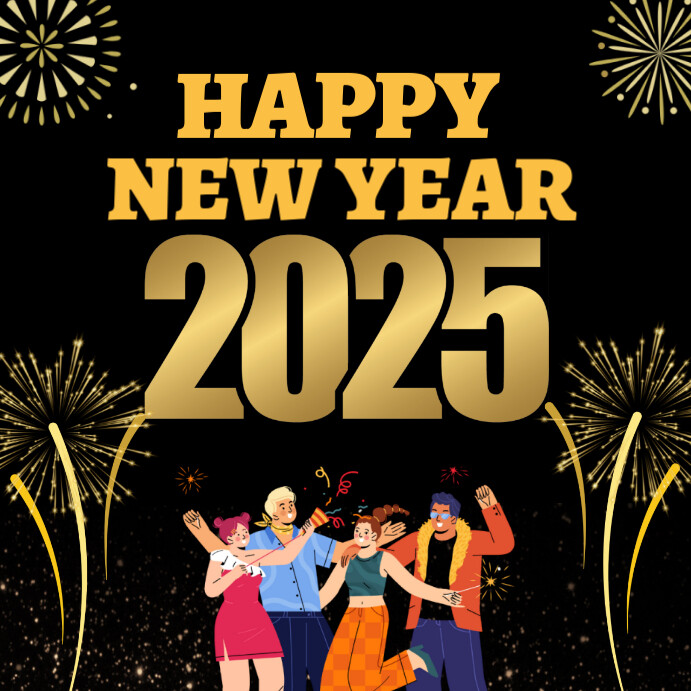 Joyful Happy New Year Instagram Post Template | PosterMyWall