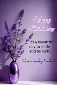 Joyful Happy Saturday  Pinterest Graphic template