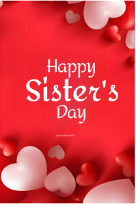 Joyful Happy Sister's Day  Poster Плакат template