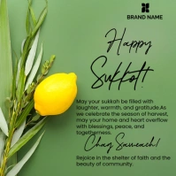 Joyful Happy Sukkot  Instagram Post Instagram-opslag template