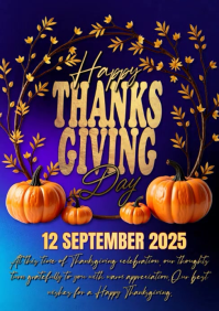 Lilla Thanksgiving Greeting A3 Template