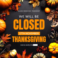 Joyful Happy Thanksgiving Day Closing Ads Instagram Post template