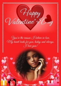 Joyful Happy Valentin's Day My Love A6 template