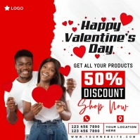 Joyful Happy Valentines Day Sale Square (1:1) template
