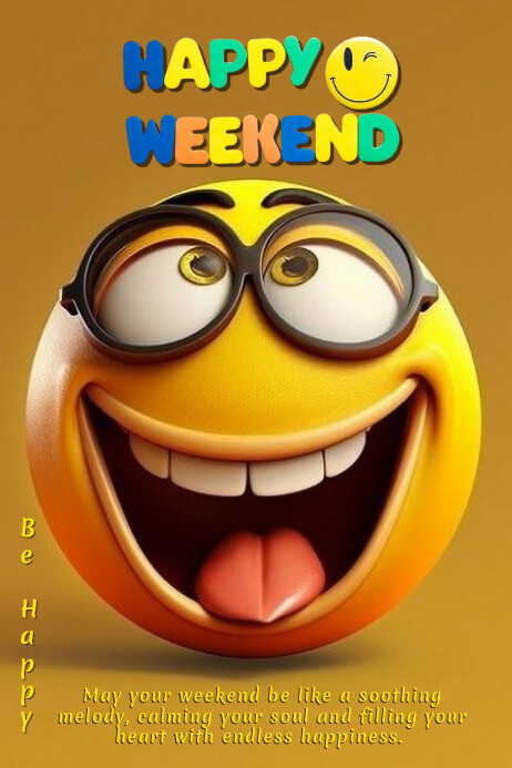 Joyful Happy Weekend Banner 4' × 6' Template | PosterMyWall