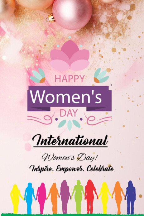 Joyful Happy Women's Day Poster Plakat template