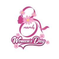 Joyful Happy Womens Day 8th March 8 Beautiful Typography Logo template