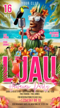 Joyful Hawaiian Luau Party Digital Display Video template