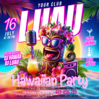 Joyful Hawaiian Luau Party Instagram Post template