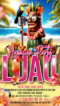 Hawaiian Luau Party Instagram Story Template