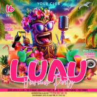 Joyful Hawaiian Party Instagram Post Video Instagram-opslag template