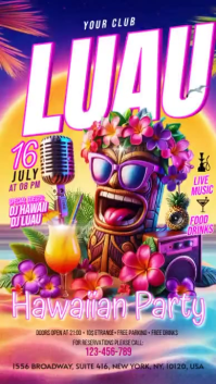 Joyful Hawaiian Party Instagram Story Video template