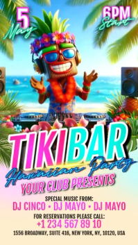 Joyful Hawaiian Party Luau Digital Display Video template