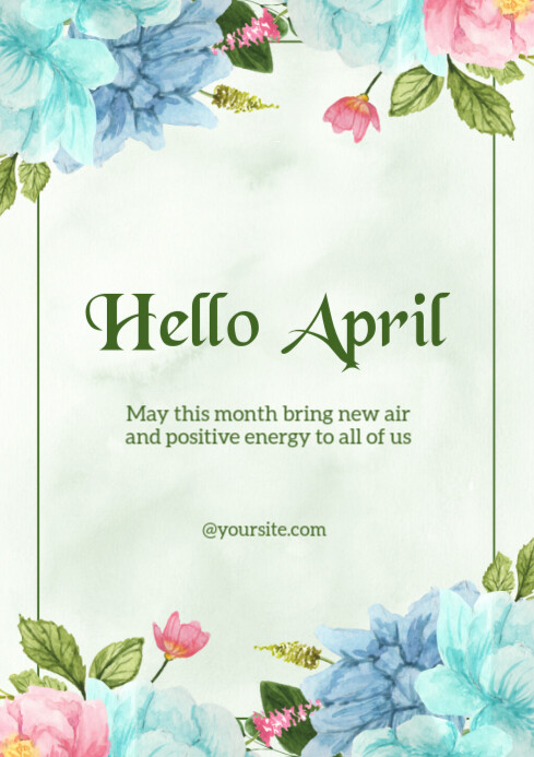 Plantilla de Joyful Hello April A4 | PosterMyWall