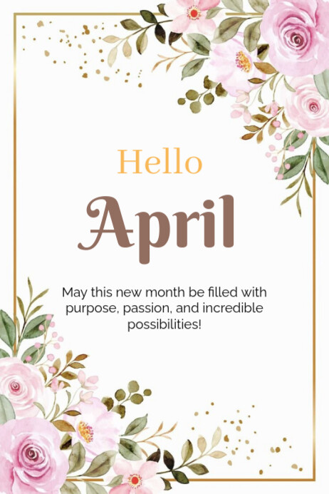 April Flyer Joyful Hello April Poster Template | PosterMyWall