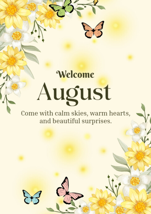 Joyful Hello August A4 template