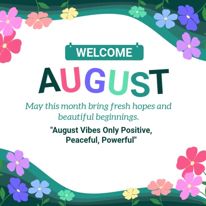 Plantilla de Joyful Hello August New Month Instagram Post | PosterMyWall