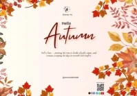 Joyful Hello Autumn Welcome October Happy New Month A4 template