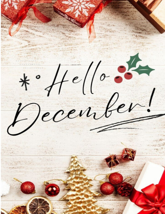 Copy of Joyful Hello December Template Flyer (us Letter) | PosterMyWall